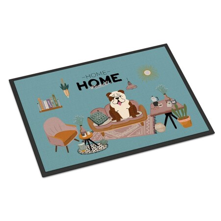 Carolines Treasures 24 x 36 in. Brindle White English Bulldog Sweet Home Indoor or Outdoor Mat CK7966JMAT